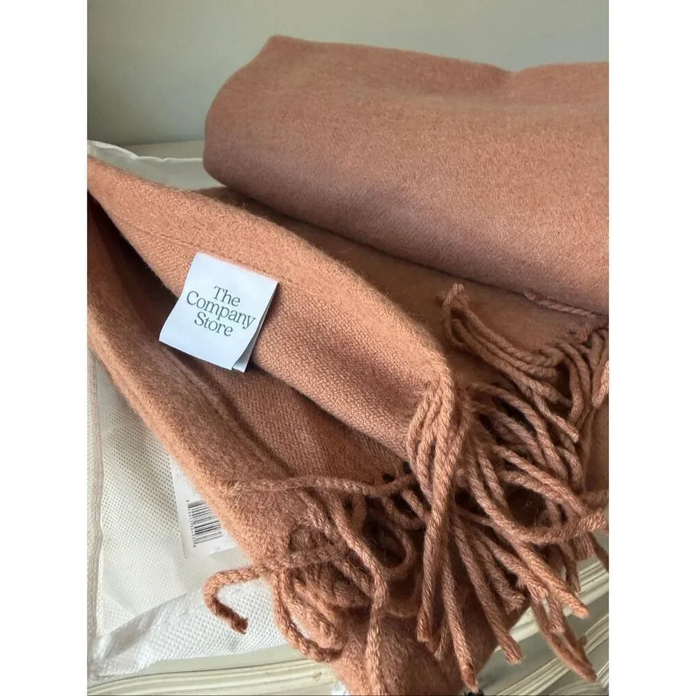 The Company Store Legends Luxury Luxe Lambswool Throw - Toast Brown